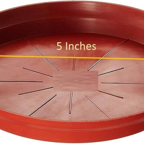 5 Inch Round Red Plate for Planter