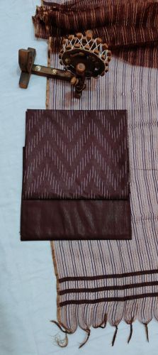 Ladies Cotton Silk Ethnic Kalamkari Unstitched Suit Set