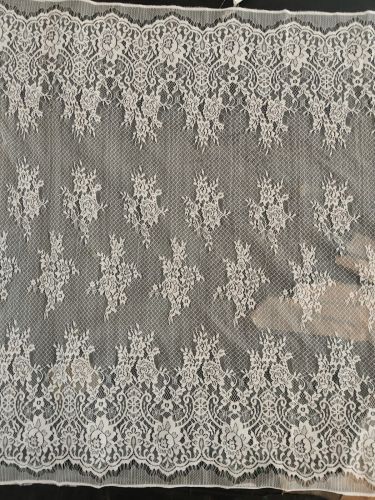 Floral Border Design Nylon Lace Net Fabric