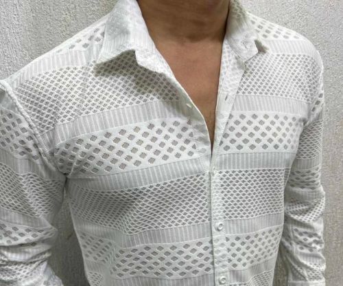 Geometric Crochet Pattern Jacquard Fabric