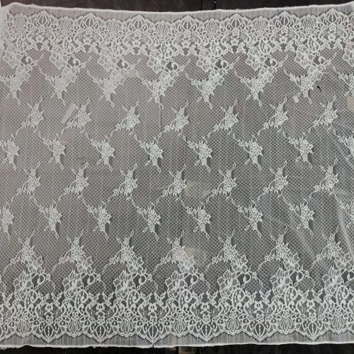 Scallop Border Floral Lace Net Fabric