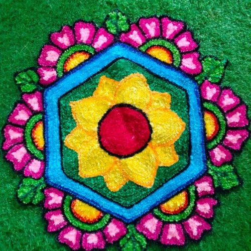 Floor Rangoli Design Backdrop