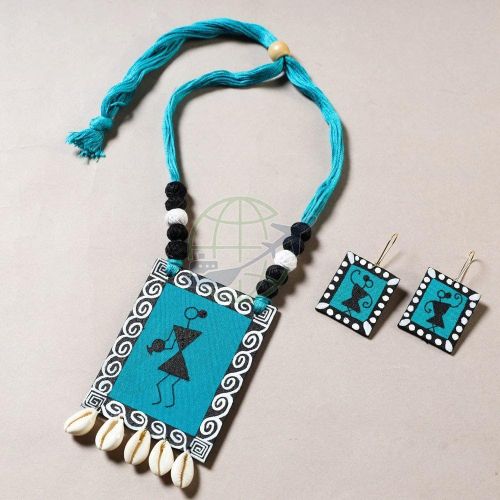 Handmade Fabric Necklace Set