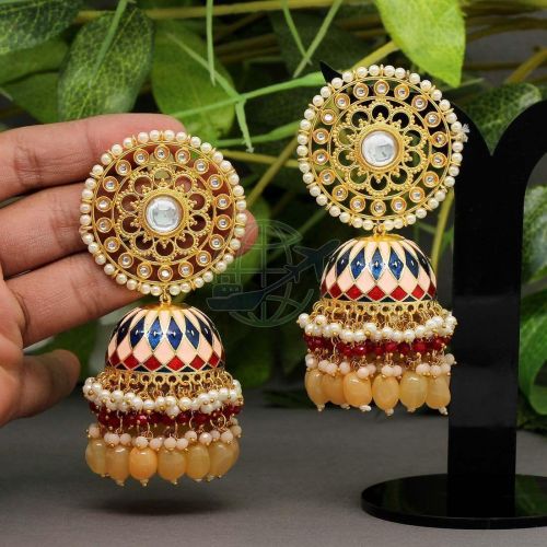 Meenakari Jhumka Earrings