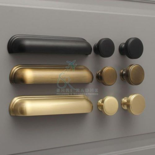 Brass Cabinet Pull Handle and Knob Set