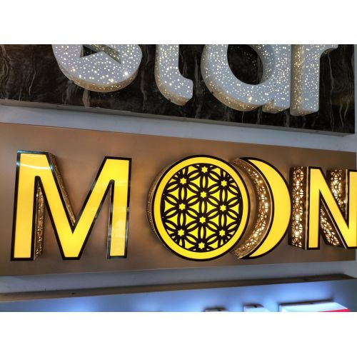 Decorative Pattern LED Channel Letter Sign with Warm Glow Finish
