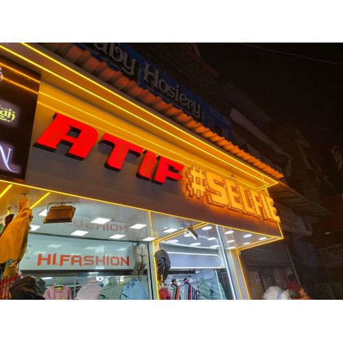 Dual Color LED 3D Channel Letter Sign with Border Light Frame