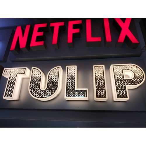Dual Tone LED Channel Letter Sign with Decorative Pattern Face