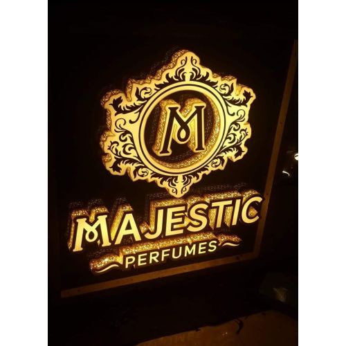 Golden Backlit LED Decorative Acrylic Logo Display Sign Board