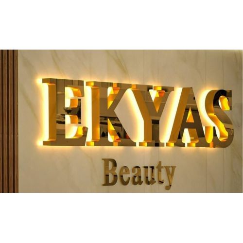 Golden Glitter LED Acrylic Channel Letter Sign Board