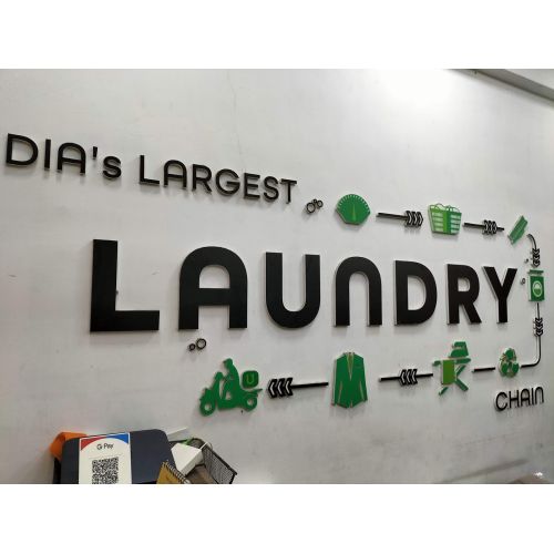 Interior Solid Acrylic Cut Letter Branding Sign with Logo Elements
