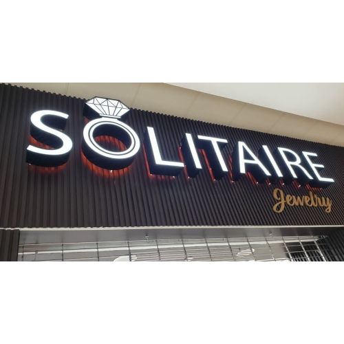 LED Front Lit Acrylic Channel Letter Showroom Branding Sign Board