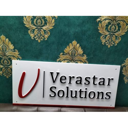 Premium Acrylic Reception Logo Panel with Raised Lettering