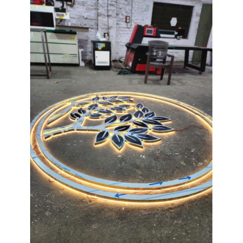 Round LED Neon Ring Acrylic Cafe Sign Board