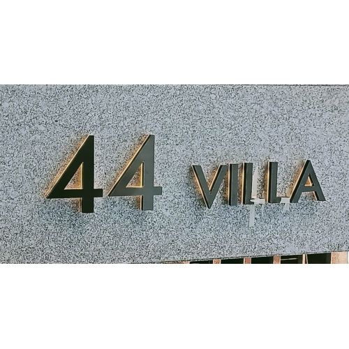SS Finish 3D House Number Wall Mounted Name Plate Sign Board