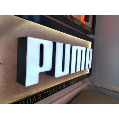 White Front Glow Acrylic Channel Letter Sign with Backlit Panel