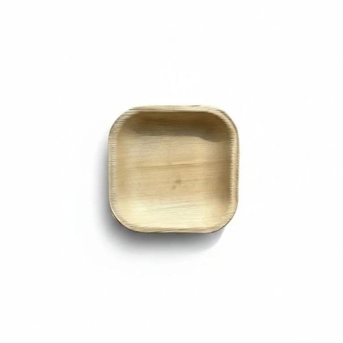 4 Inch Flat Square Areca Leaf Plate