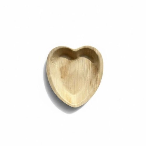 6 Inch Heart Shape Areca Leaf Plate
