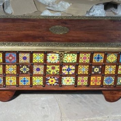 Decorative Brown Mango Wood Storage Box for Home