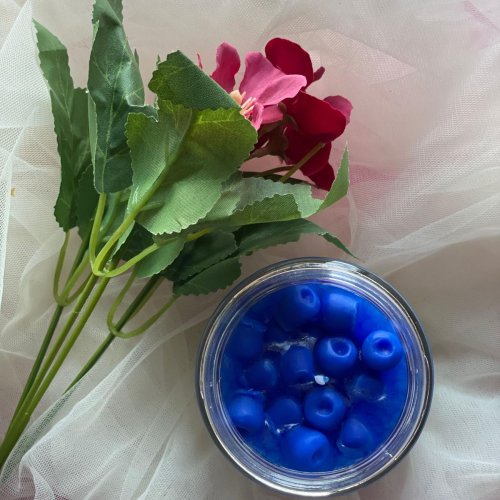 Blue Bubble Jar Candle