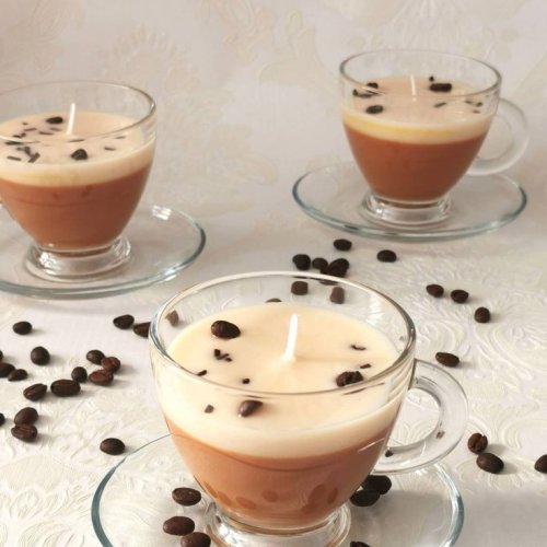 Coffee Cup Glass Candle