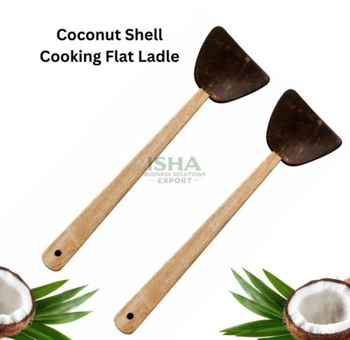 Brown Coconut Shell Cooking Flat Ladle
