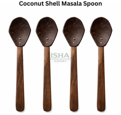 Dark Brown Coconut Shell Masala Spoon