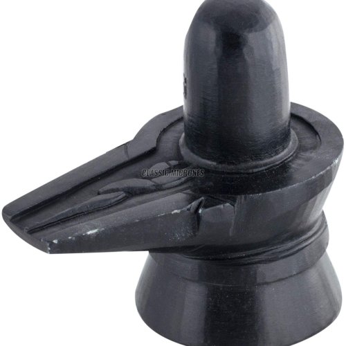 Handcrafted Black Marble Shivling Statue