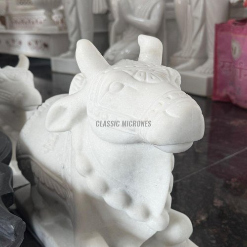 White Marble Nandi Statue