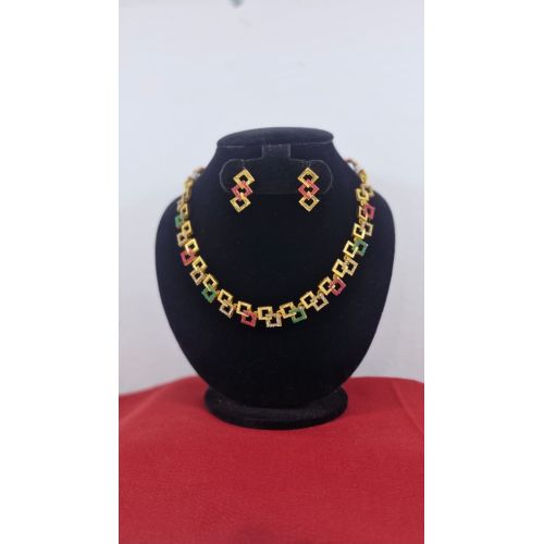 Designer Geometric Square Necklace Set