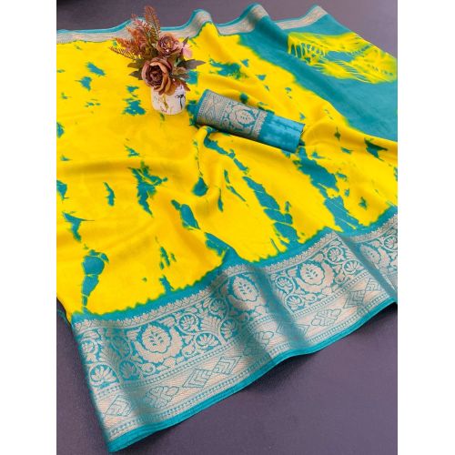 Soft Dola Silk Jacquard Border Printed Saree