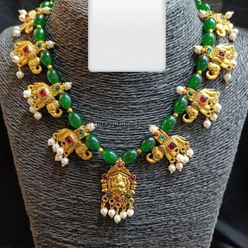 Beautiful Elephant Micro Gold Polish Necklace