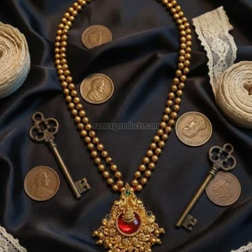 Laxmi Mata Design Double Layer Micro Gold Polish Necklace