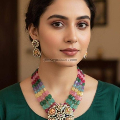 Multicolor Bead Traditional Pendant Set