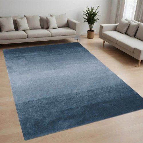 Blue Gradient Ombre Viscose Rug
