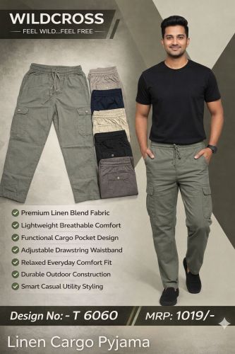 Men Linen Cargo Style Pyjama