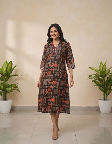 Ladies Abstract Print Indo Western Dress