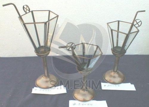 Decorative Iron Glass Lantern Set