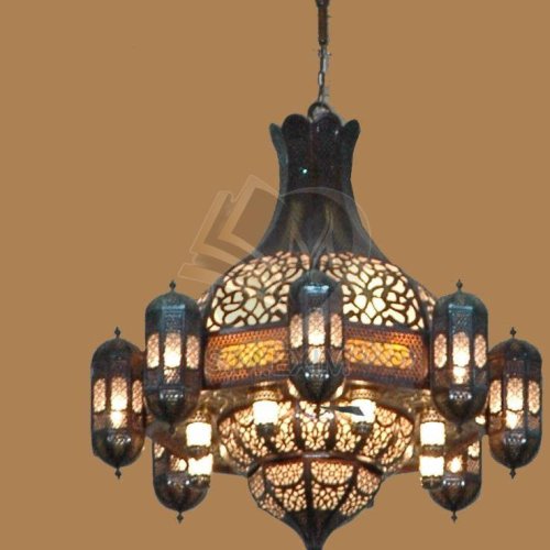 Traditional Brass Lantern Chandelier