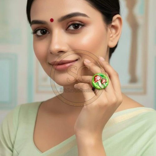 Handmade Terracotta Flower Finger Ring