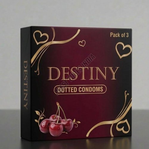 Destiny Cherry Flavour Dotted Condom