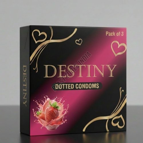 Destiny Strawberry Dotted Condom