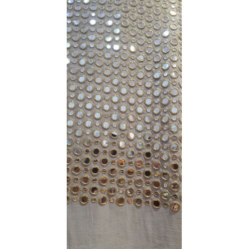 Ladies Georgette Gold Mirror Work Designer Fabric