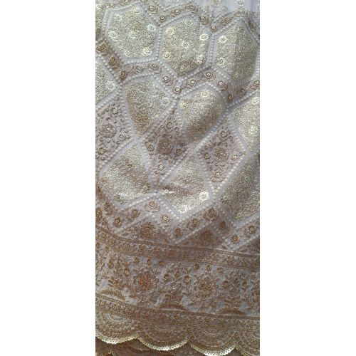 Ladies Georgette Mukesh Work Daman Embroidered Fabric