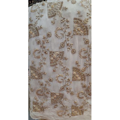 Ladies Georgette Rose Gold Floral Zaal Fabric