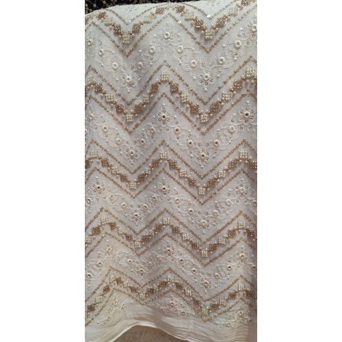 Ladies Georgette Rose Gold Mountain Design Fabric