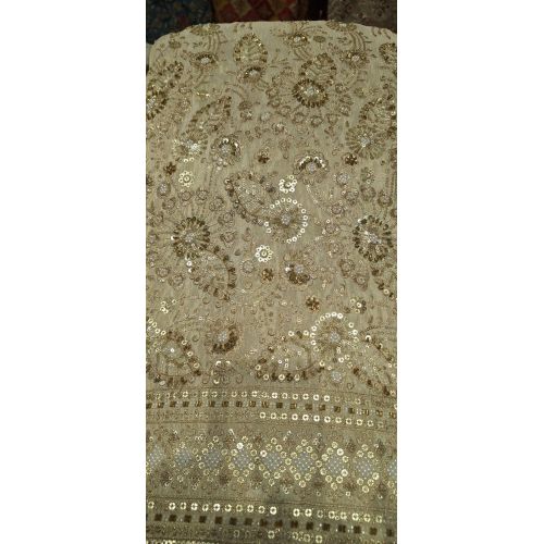 Ladies Heavy Cutdana Daman Tissue Silk Fabric