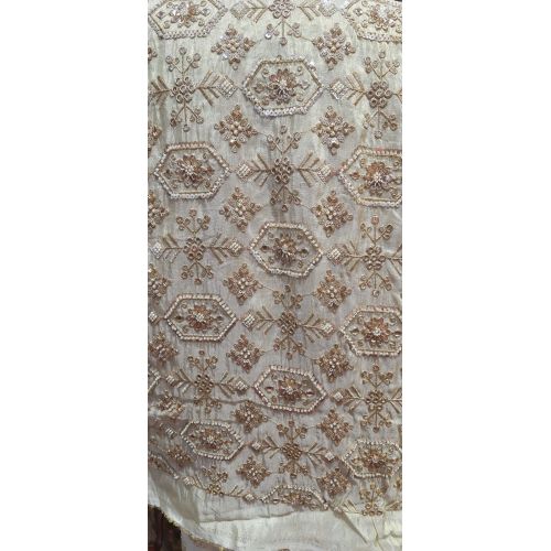 Ladies Premium Cutdana Embroidered Tissue Silk Fabric