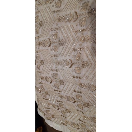 Ladies Premium Georgette Rosegold Butta Pattern Fabric
