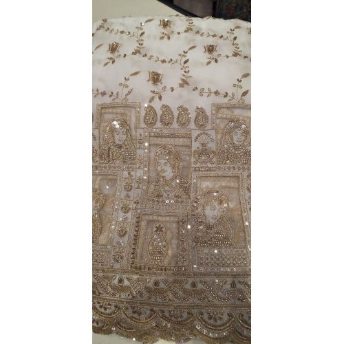 Ladies Rose Gold Dulha Dulhan Daman Fabric